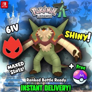 Pokemon Za SHINY ALPHA 6IV Chesnaught Competitive Set Battle Ready Switch 2 Corbeau Mega Evolution Pokedex