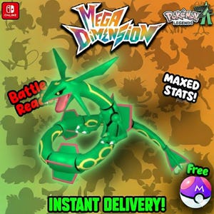 Pokemon Za Mega Dimension DLC Non-Shiny 6IV Rayquaza / Competitive Set Battle Ready Switch 2 / Corbeau Legend ZA / Customizable /