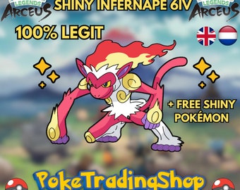 SHINY 6IV INFERNAPE / Pokémon Legends Arceus / 6IV Pokemon / Shiny Pokemon / Competitive Battle Ready + EVs / Free Shiny / EV Trained