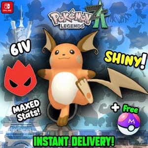 Pokémon Za SHINY ALPHA 6IV Raichu Competitivo Set Battle Ready Switch 2 Corbeau Mega Evolución Pokédex