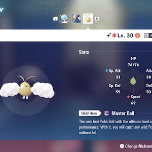 Pokemon Legends Z-A SHINY ALPHA 6IV Swablu / Competitive Set Battle Ready EV Trained / Shiny Pokemon / Customizable / Fast Trade /