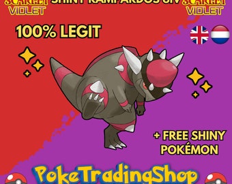 SHINY 6IV RAMPARDOS / Pokémon Scarlet and Violet / 6IV Pokemon / Shiny Pokemon / Competitive / Area Zero: Indigo Disk DLC / Free Shiny