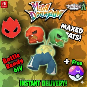 Pokemon Za Mega Dimension DLC ALPHA Shiny 6IV Scovillain / Set competitivo Battle Ready Switch 2 / Corbeau / Personalizzabile /