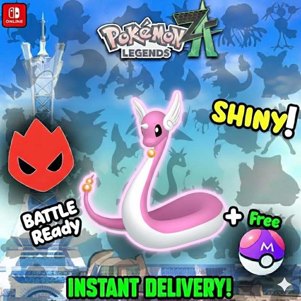 Mega Dragonite Shiny or Non 6 IV Pokémon Legends Z-A Mega Dragonite Shiny or Non 6 IV Pokémon Legends Z-A