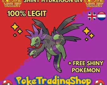 SHINY 6IV HYDREIGON / Pokémon Scarlet and Violet / 6IV Pokemon / Shiny Pokemon / Competitive Battle Ready + EVs / Free Shiny / EV Trained