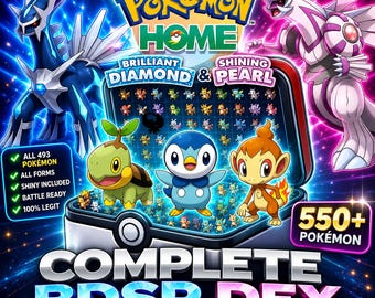 Complete Pokemon Brilliant Diamond Shining Pearl National Pokedex 550+ Pokemon Forms Unlock the Shiny Charm Finish Fast