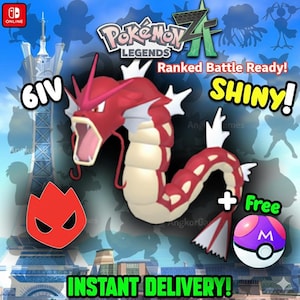 Pokemon Za SHINY ALPHA 6IV Gyarados Competitive Set Battle Ready Switch 2 Corbeau Mega Evolution Pokedex