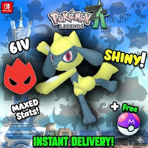 Pokemon Za SHINY ALPHA 6IV Riolu Competitive Set Battle Ready Switch 2 Corbeau Mega Evolution Pokedex