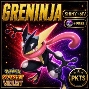 Pokémon Shiny ASH GRENINJA Scarlatto e Viola 6 IV Pokémon Pronto per la Battaglia Competitiva + EV Shiny Gratis Shiny Gratis
