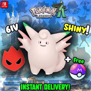 Pokemon Za SHINY ALPHA 6IV Clefable Competitive Set Battle Ready Switch 2 Corbeau Mega Evolution Pokedex
