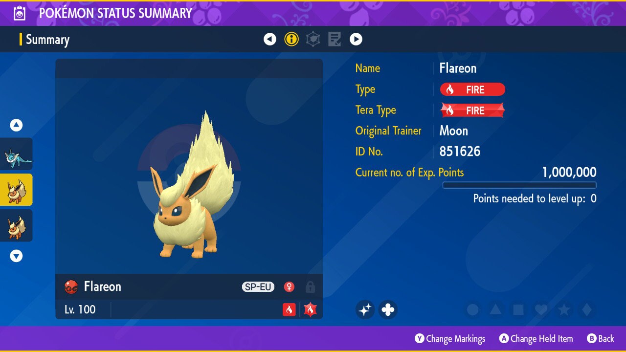 Pokémon Scarlatto E Viola – Flareon Splendente 6IV Pronto Per Le Battaglie (Shiny) – Consegna Veloce