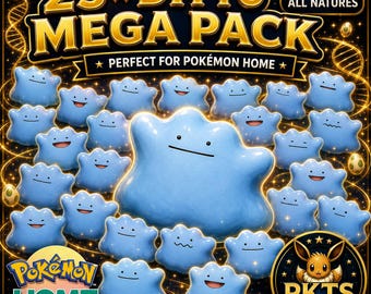 All 25 Natures Shiny Ditto 6IV Pokemon HOME, Foreign Japanese Masuda Breeding Pack, Complete Ditto Collection, Use in Any Game