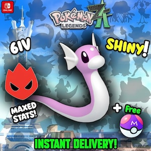 Pokemon Za SHINY ALPHA 6IV Dratini Competitive Set Battle Ready Switch 2 Corbeau Mega Evolution Pokedex