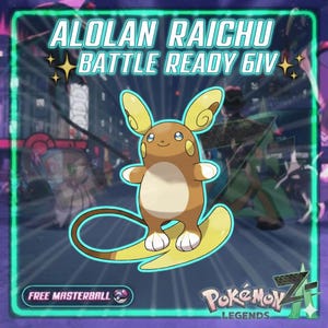 Pokémon Za No Shiny 6IV ALOLAN RAICHU Conjunto Competitivo Battle Ready Switch 2 Corbeau Mega Evolución Pokédex