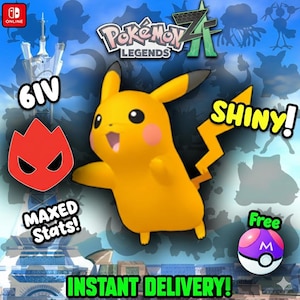 Pokémon Za Nivel 100 Tímido SHINY ALPHA 6IV Pikachu Conjunto Competitivo Battle Ready Switch 2 Corbeau Mega Evolución Pokédex