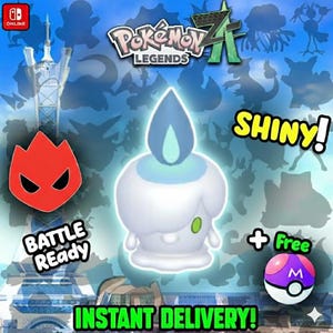 Pokemon Za SHINY ALPHA 6IV Litwick Competitive Set Battle Ready Switch 2 Corbeau Mega Evolution Pokedex