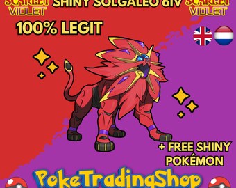 SHINY 6IV SOLGALEO / Pokémon Scarlet and Violet / 6IV Pokemon / Shiny Pokemon / Competitive / Area Zero: Indigo Disk DLC / Free Shiny