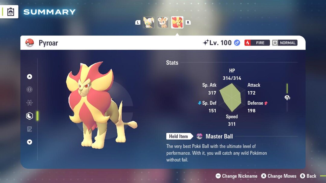 Pokemon Legends Z-A SHINY 6IV PYROAR / Competitive Set Battle Ready EV ...