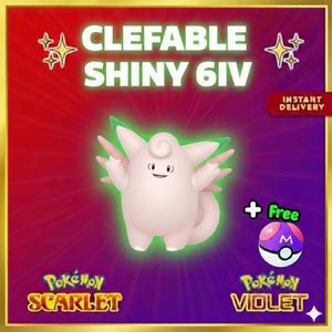 Pokemon Scarlet and Violet SHINY 6IV CLEFABLE Competitive Set Battle Ready Switch 2 Corbeau Mega Evolution Pokedex