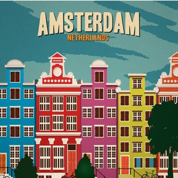 B006 AMSTERDAM NIEDERLANDE Vintage Reise-Kühlschrank-Magnet