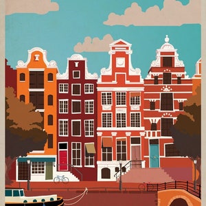 B003 AMSTERDAM NETHERLANDS Vintage Travel Fridge Magnet
