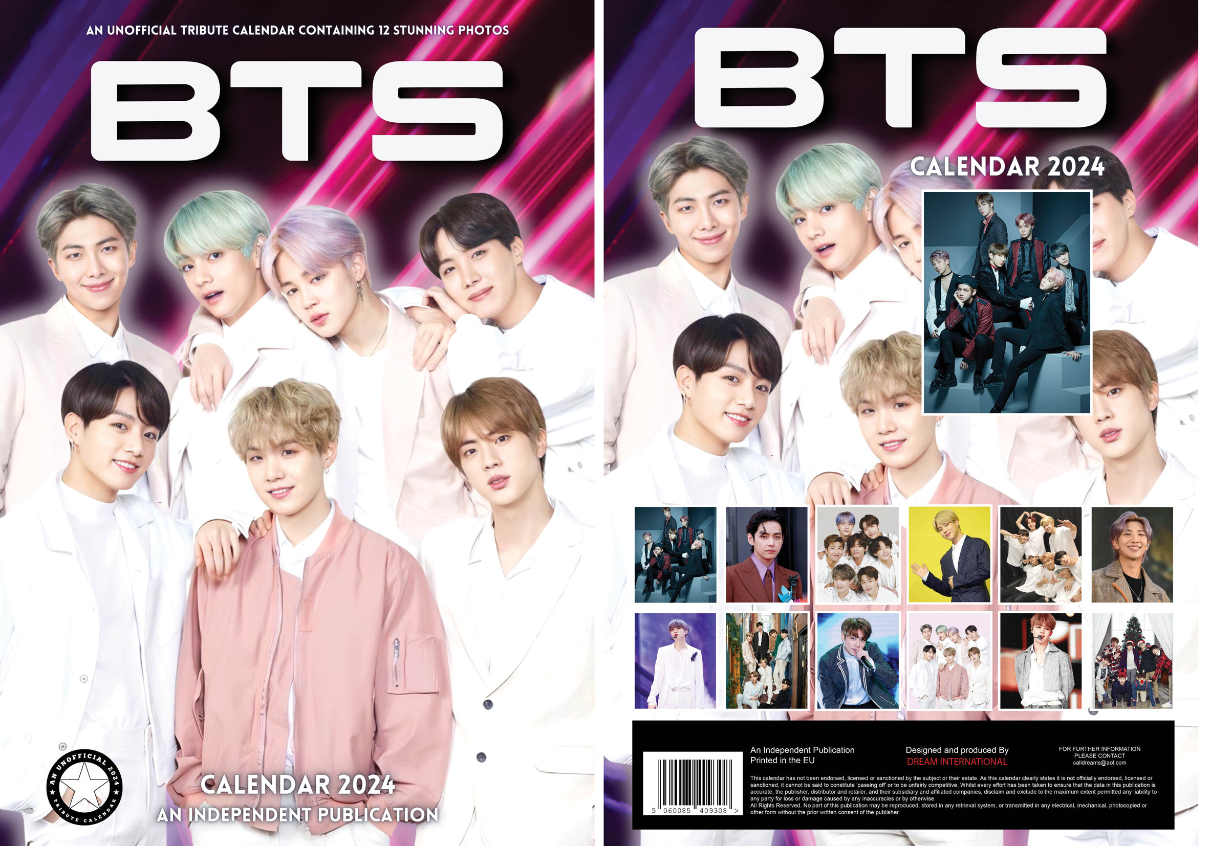 BTS Calendar 2024 K Pops Bangtan Boys - Etsy