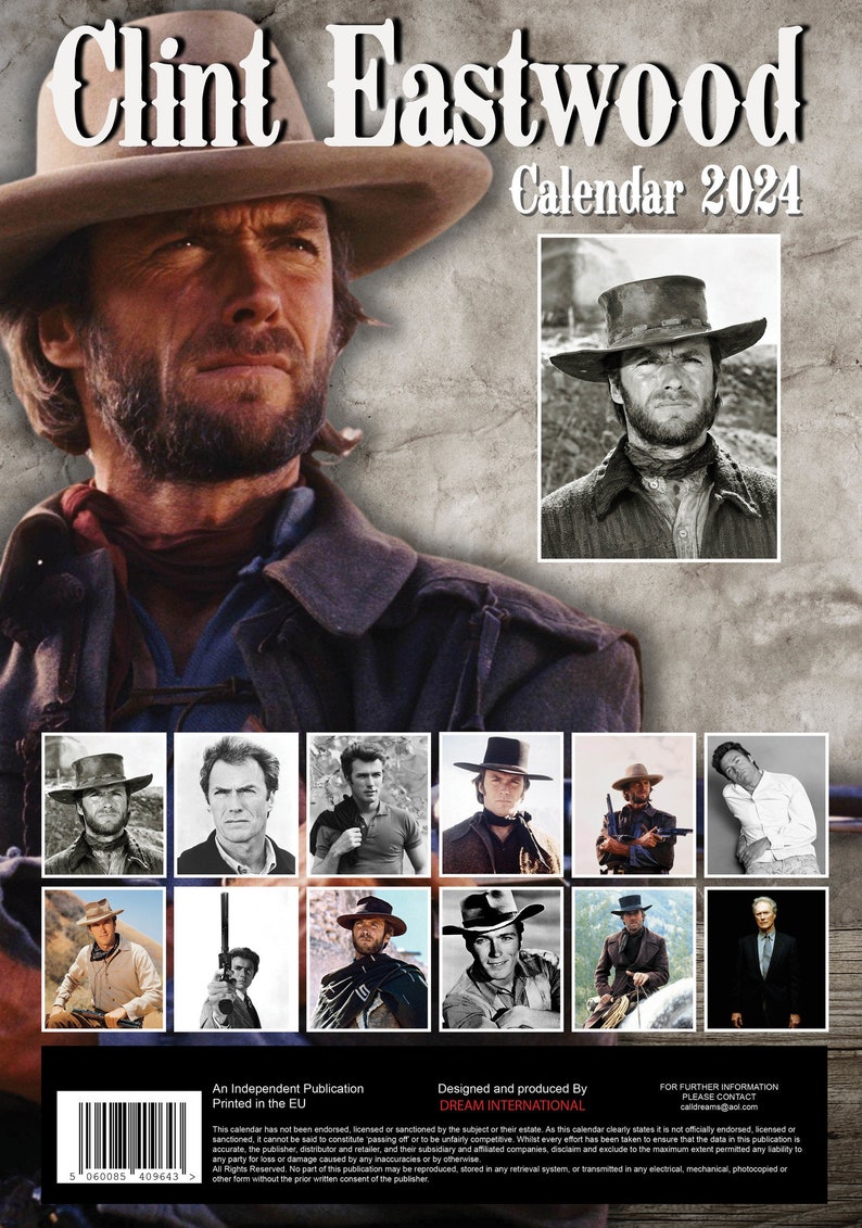 Clint Eastwood 2024 Calendar Etsy