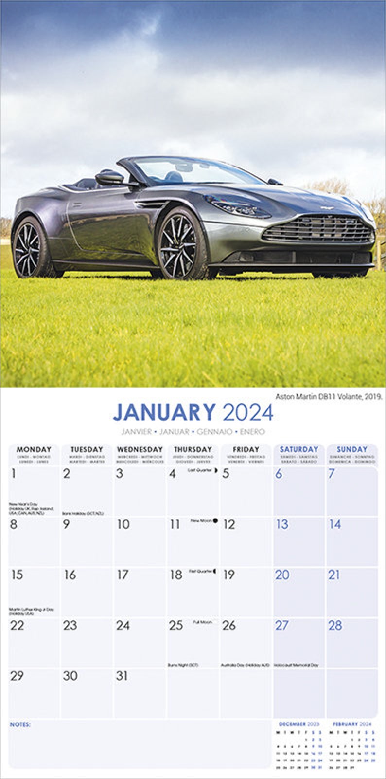 Aston Martin Calendar 2024 Etsy