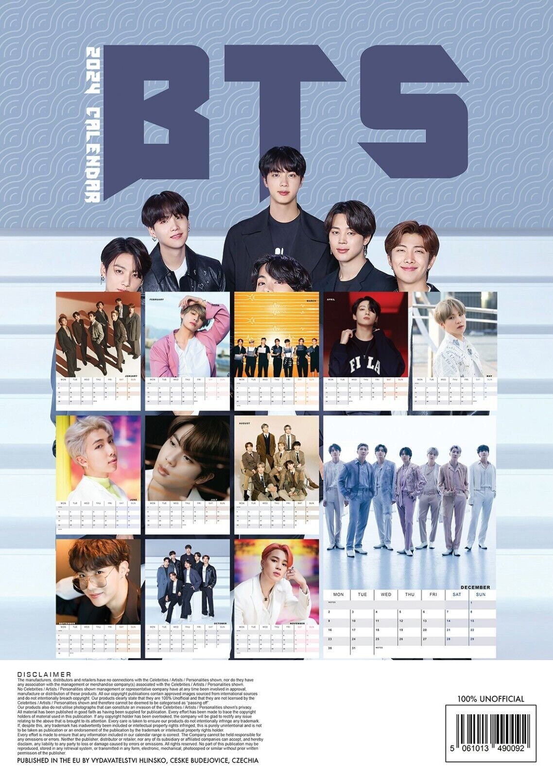 BTS Calendar 2024 K Pops Bangtan Boys - Etsy