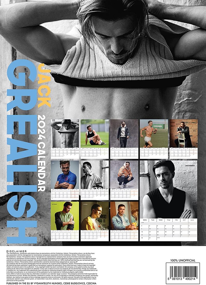 Jack Grealish Calendar 2024 Etsy Canada