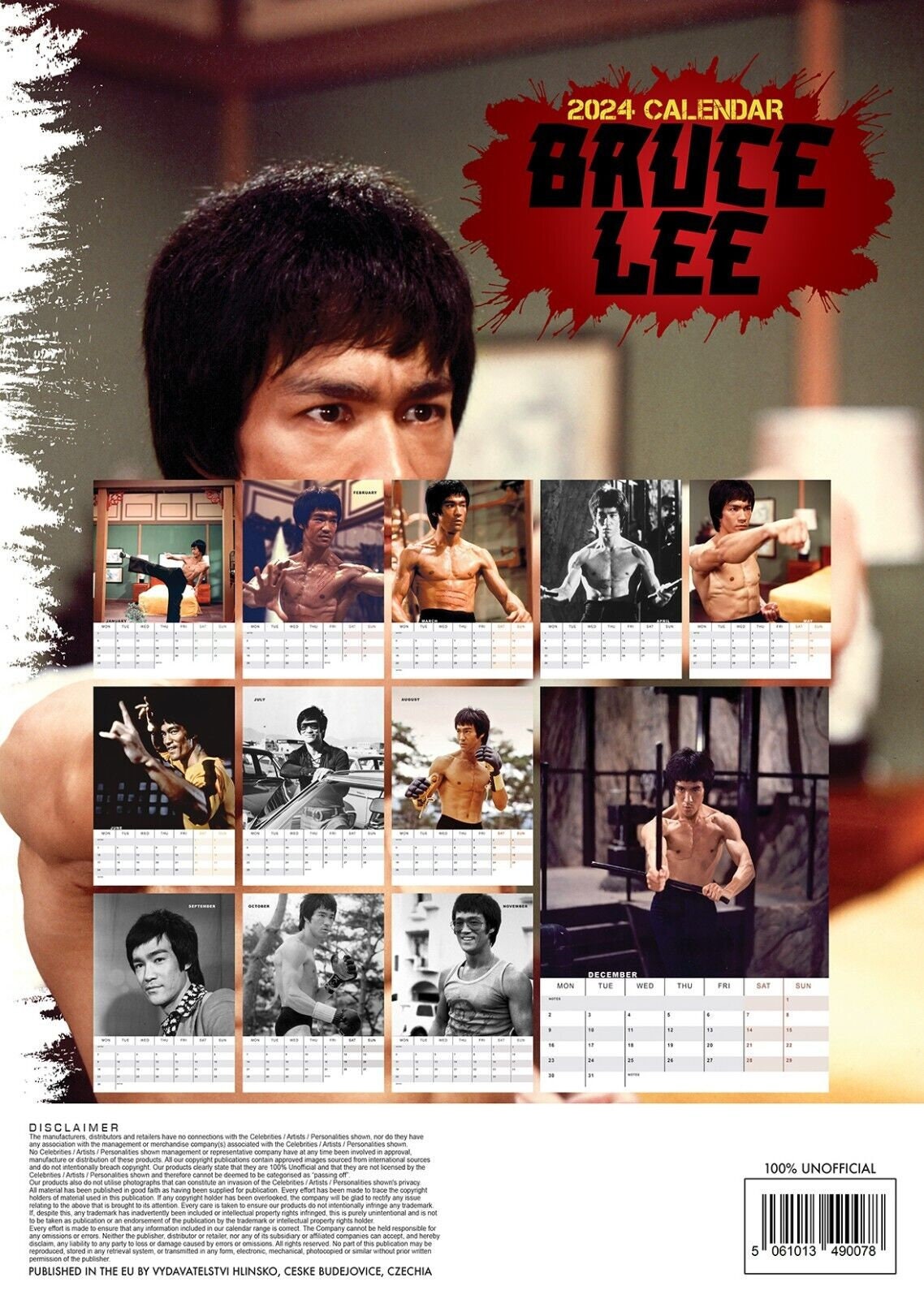 Bruce Lee Calendar 2024 Lee Xiaolong Etsy