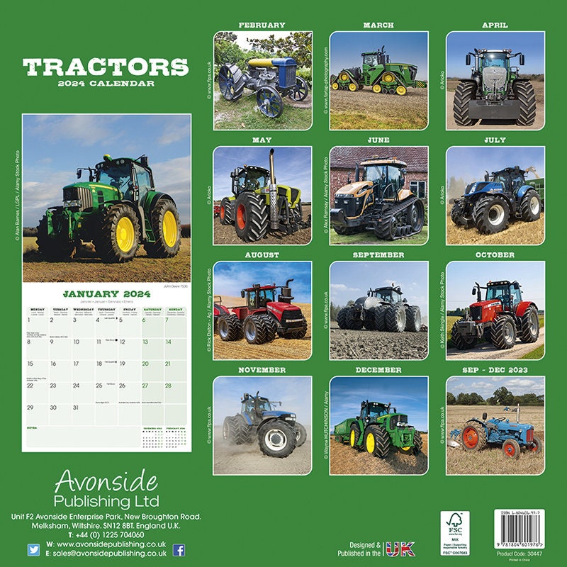 Tractors Calendar 2024 Etsy