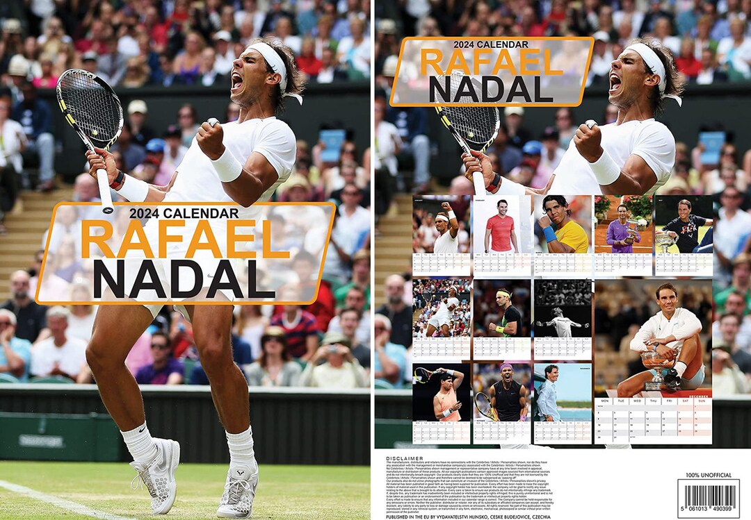 Rafael Nadal Calendar 2024 Etsy