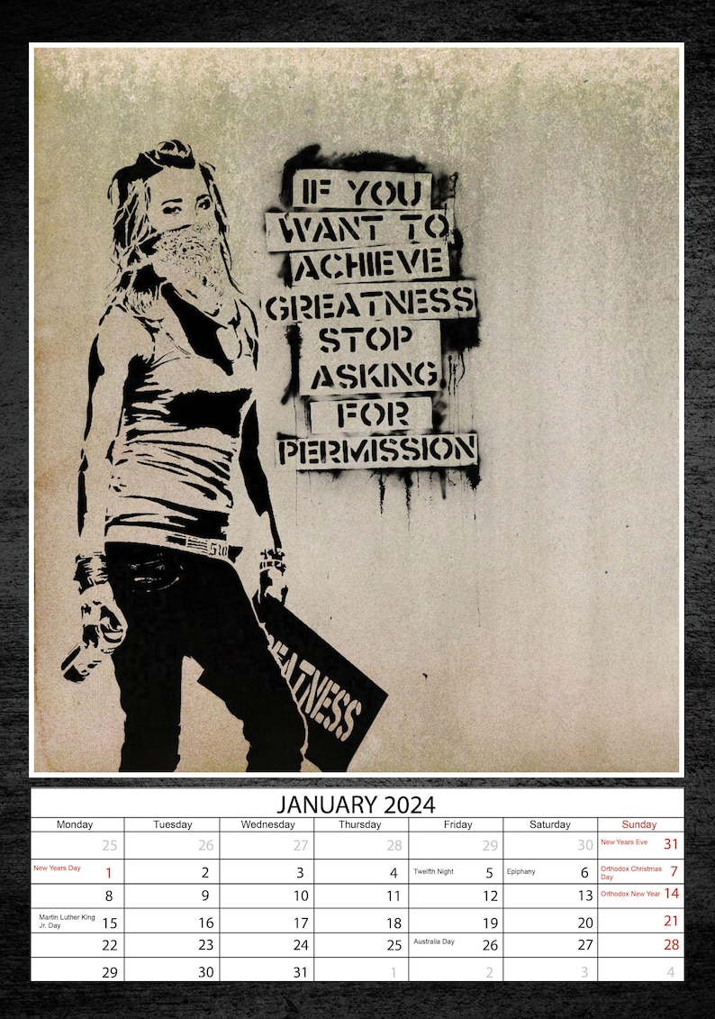 Banksy Calendar 2024 Etsy