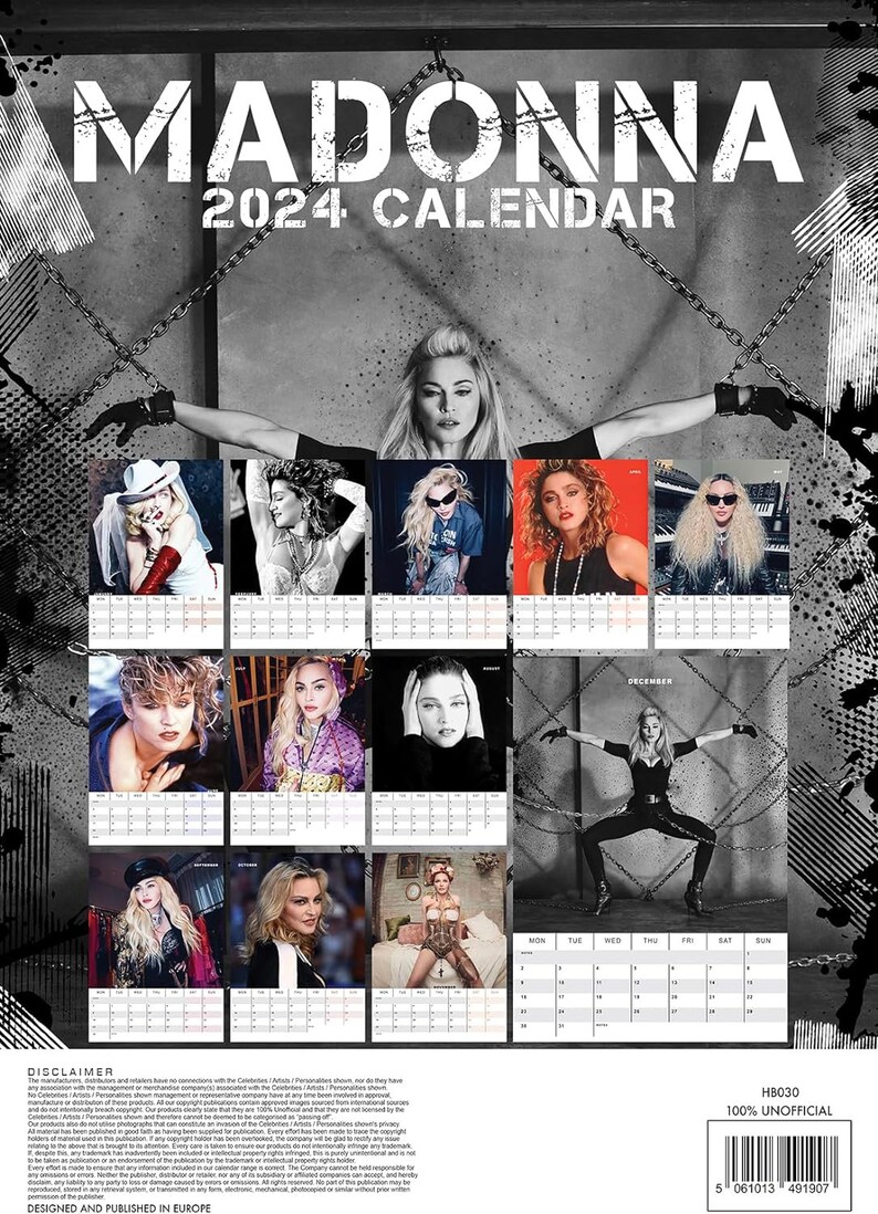 Madonna Calendar 2024 Etsy