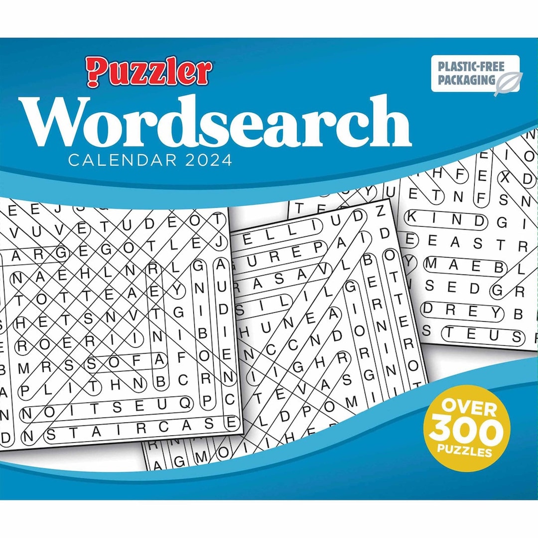 Wordsearch Puzzler Desk Calendar 2024 Plastic Free Packaging Etsy