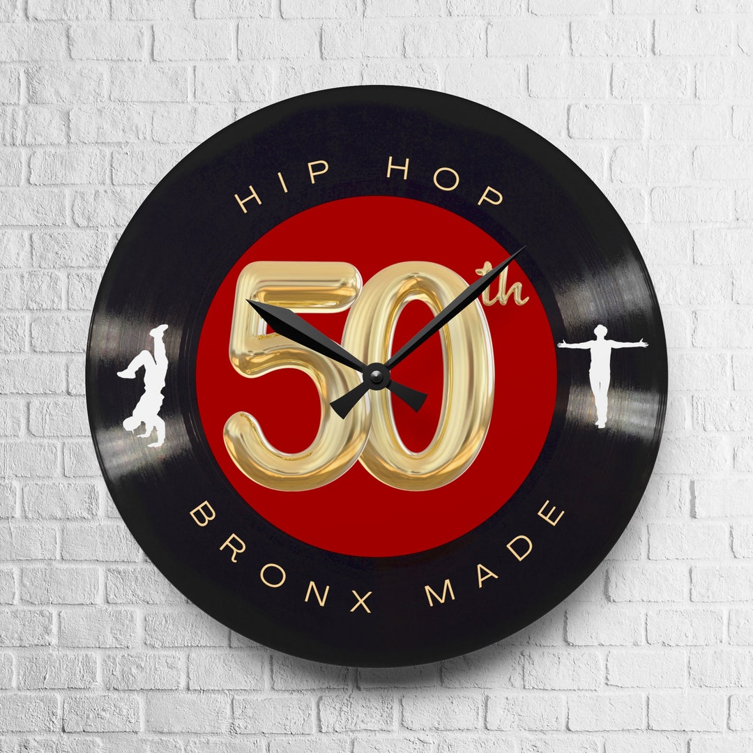 Hip-hop Fan Decor, Rap Fan Clock, Hip Hop 50th Anniversary Clock, Hip ...