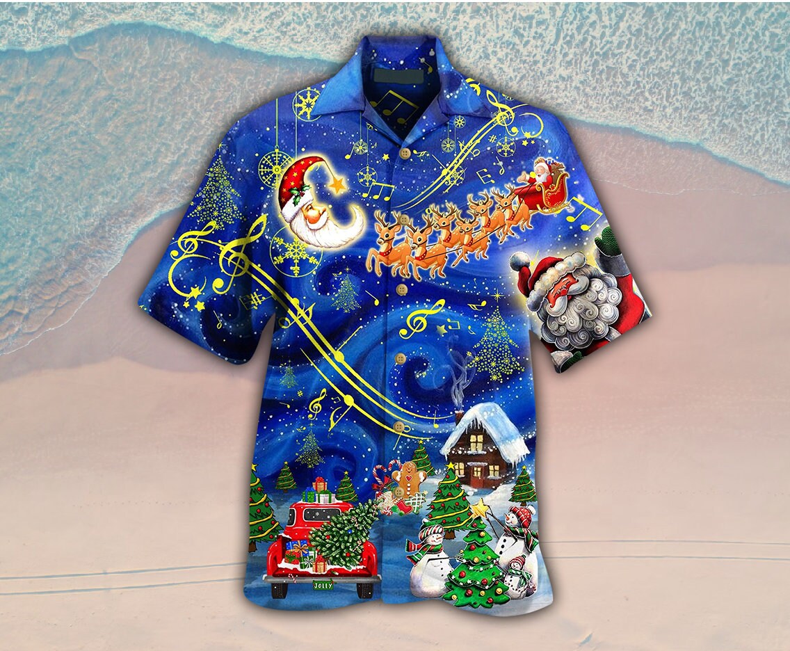 Discover Christmas Sky Hawaii Shirt, Merry Christmas Hawaiian Shirt