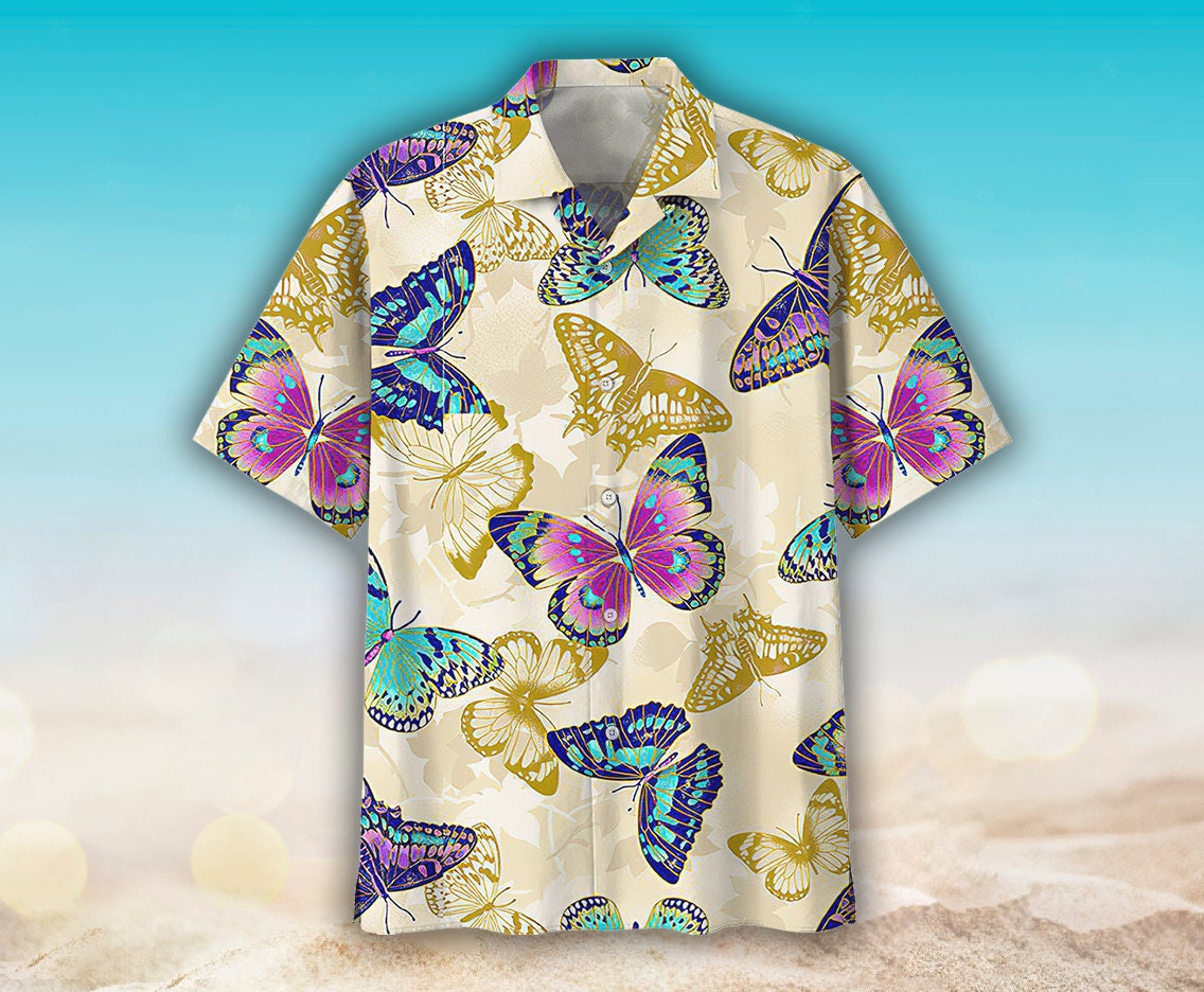 Discover Papillon Animal Magique Chemise Hawaïenne