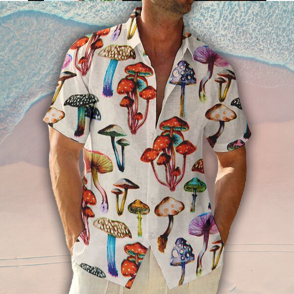 Mens Mushroom Button up Shirt - Etsy
