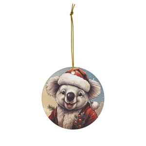 Koala&#39;s Festive Delight Christmas Ceramic Ornament