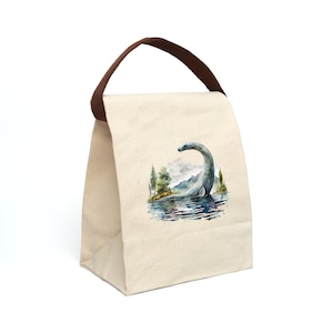 Loch Ness Monster Canvas Lunch Bag With Strap