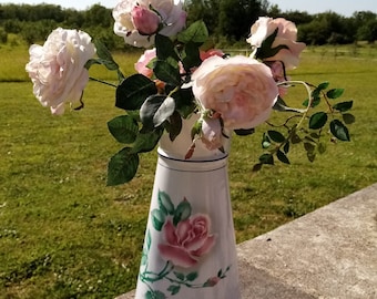 Beautiful, Large Antique French Enamel Water Jug