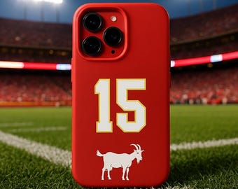 Mahomes #15 G.O.A.T. iPhone 15 Pro Silicone Cover