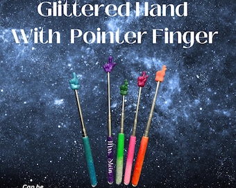 Personalized Teacher Pointer: Glitter Hand Retractable Classroom Tool