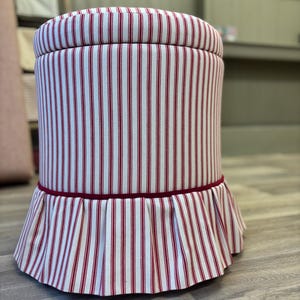 Handmade Round Storage Footstool, Dressing Table Stool, with skirt detail. Various colours available