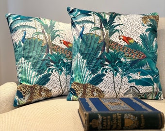 Velvet jungle scatter cushions