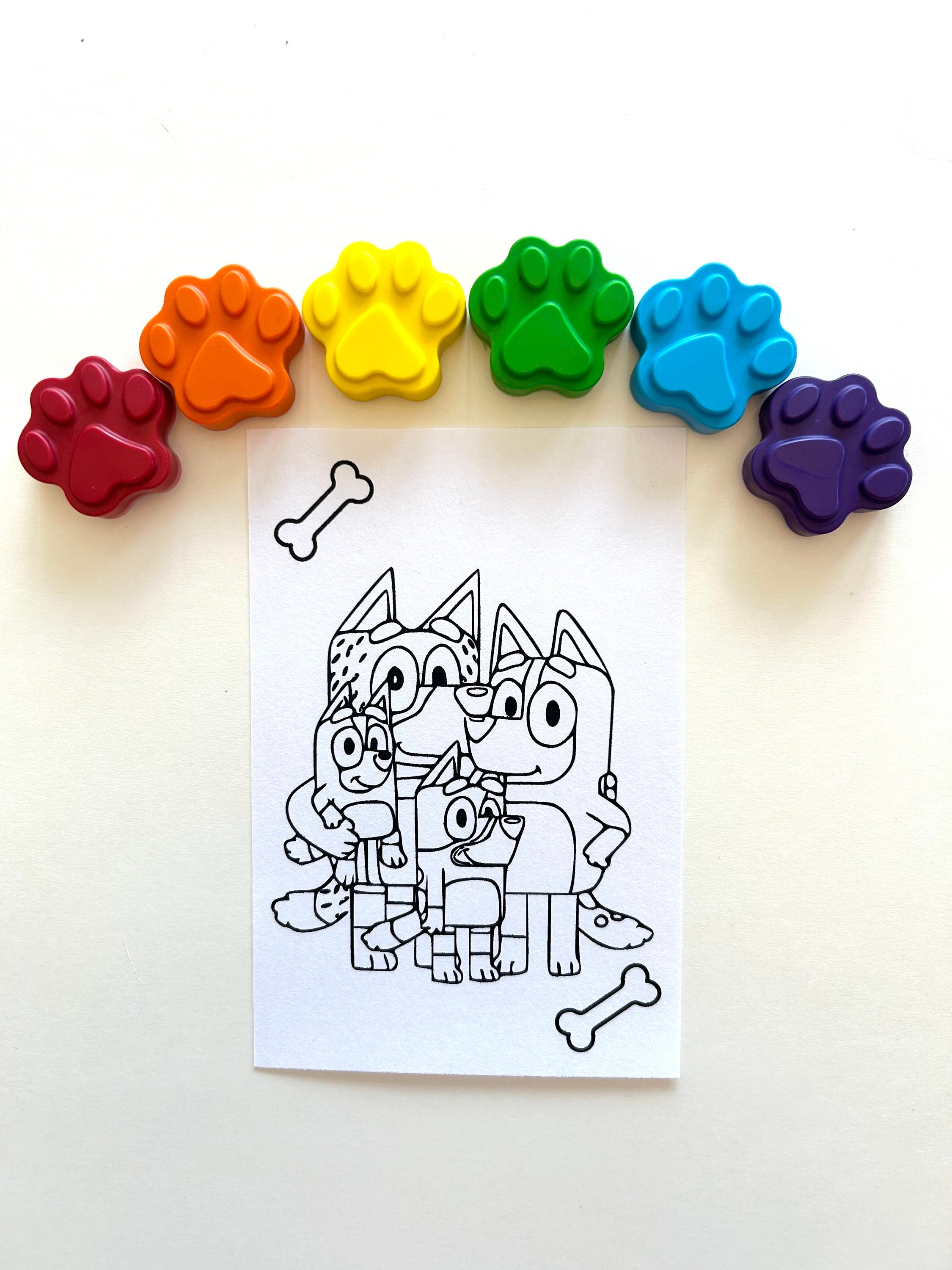 Bluey Paw Crayons & Coloring Card Set