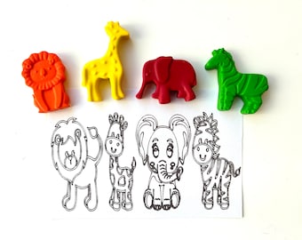 Safari Crayons & Coloring Card Goodie Bag
