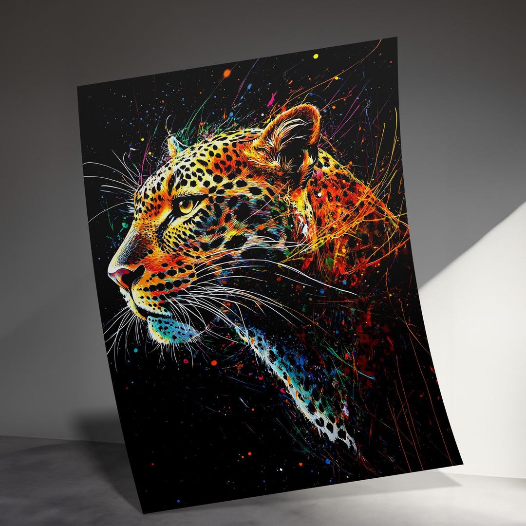 Leopard Wall Art: Colorful Animal Print, Abstract Design, Modern Decor ...